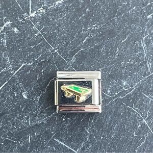 Zoppini Green pool table charm links bracelet